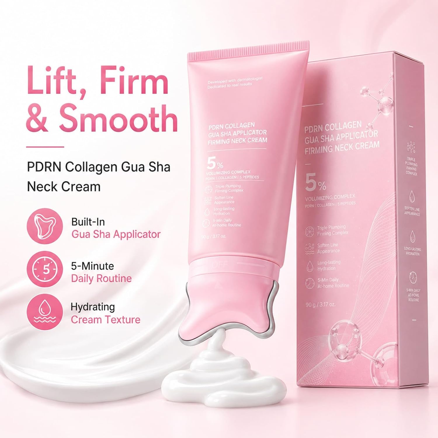 Cremă Medicube Gua Sha cu Colagen 5% pentru Gât – Fermitate, Lifting și Luminozitate