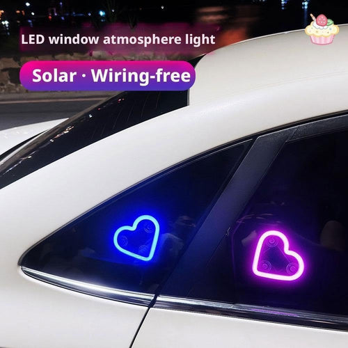 Lampă Ambientală Auto Solară, Neon, în Formă de Inimă
