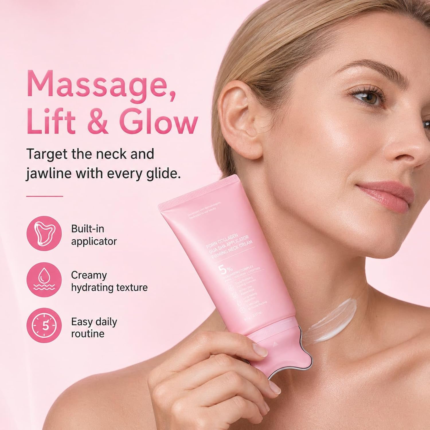 Cremă Medicube Gua Sha cu Colagen 5% pentru Gât – Fermitate, Lifting și Luminozitate