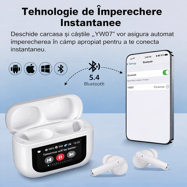 Căști Wireless cu Touch Display